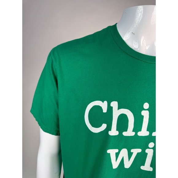 Anvil Lightweight Chillin' With My Ho's Holiday Christmas TShirt XL Green Cotton - Picture 3 of 15